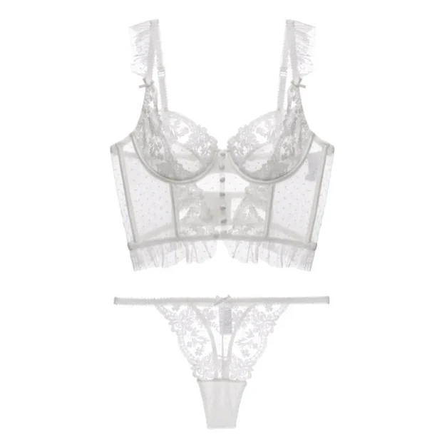 Koronkowy bustier z guzikami