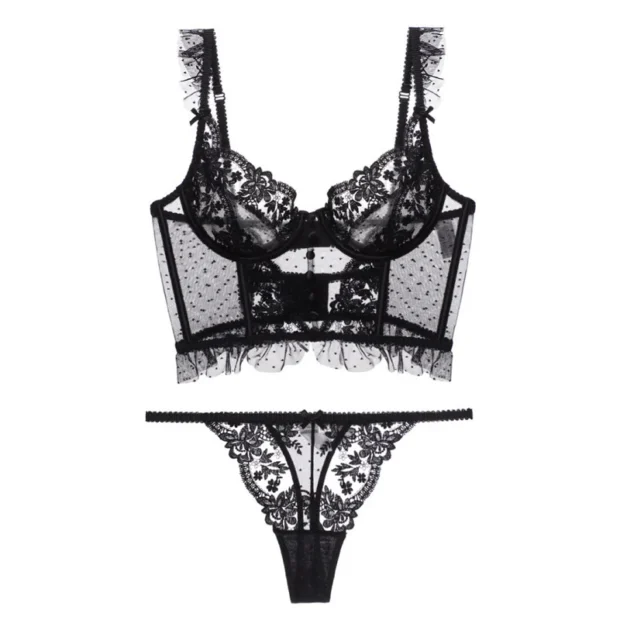 Koronkowy bustier z guzikami