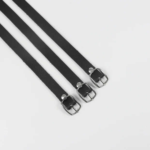 Choker z trzema paskami i pierścieniem