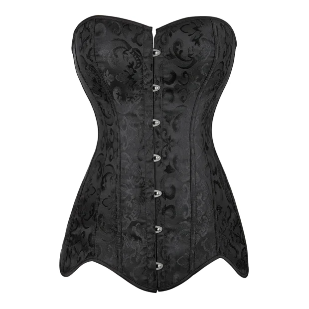 Gorset z satynowym połyskiem i fakturą