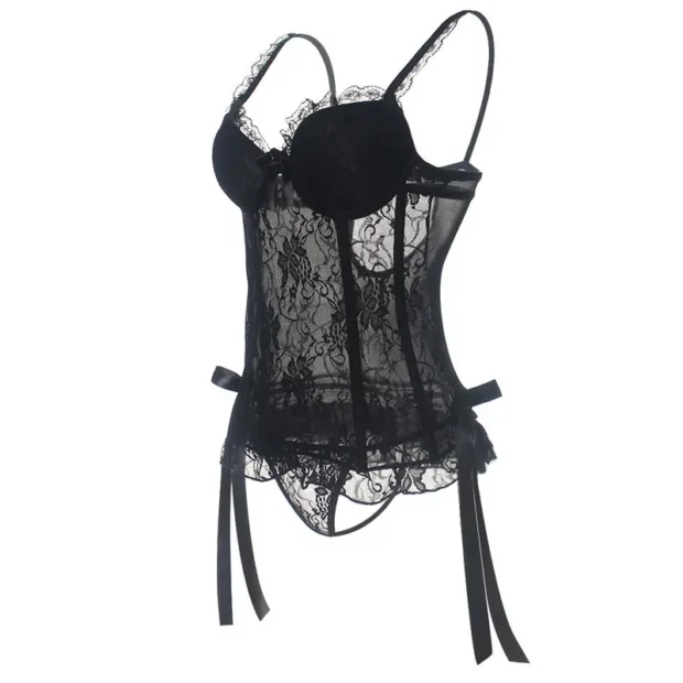 Koronkowy gorset z paskami