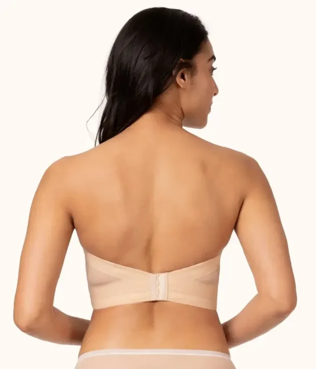 Biustonosz bandeau z długą linią i mocnym push-upem