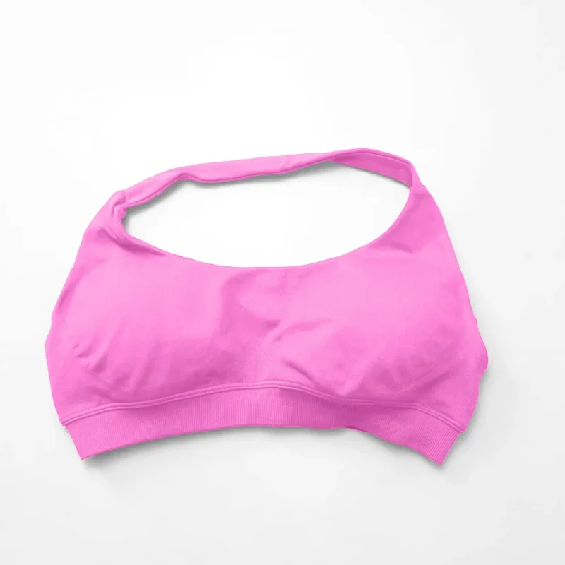 Bezszywowy biustonosz sportowy typu halter