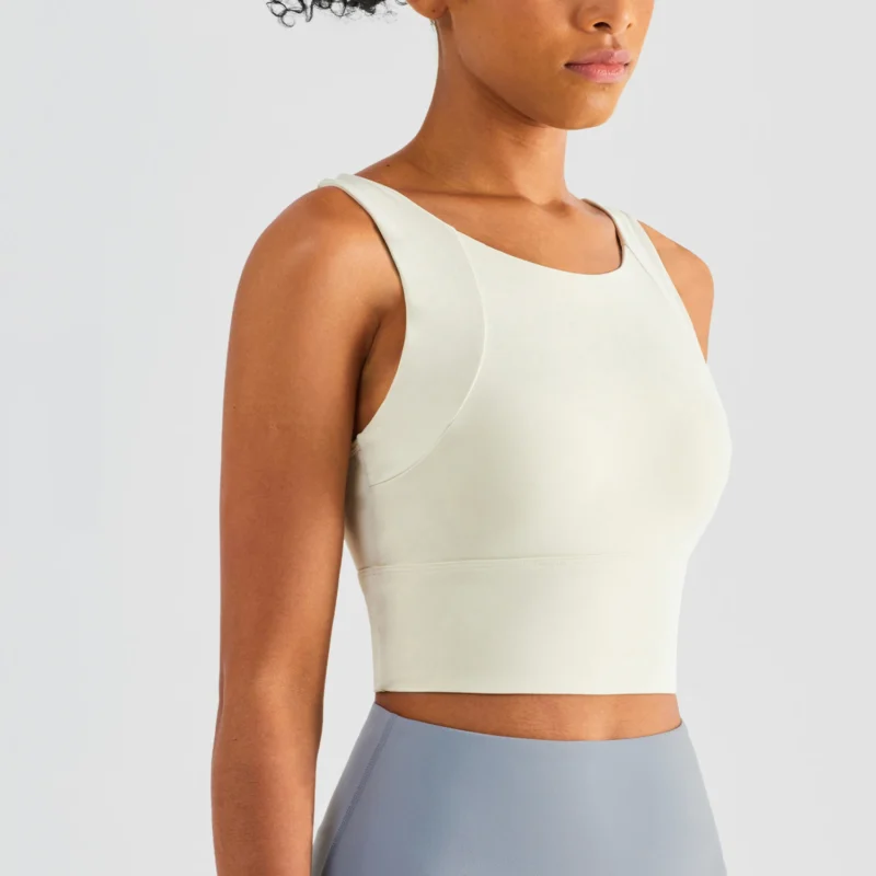 Kompresyjny crop top sportowy z wycięciem