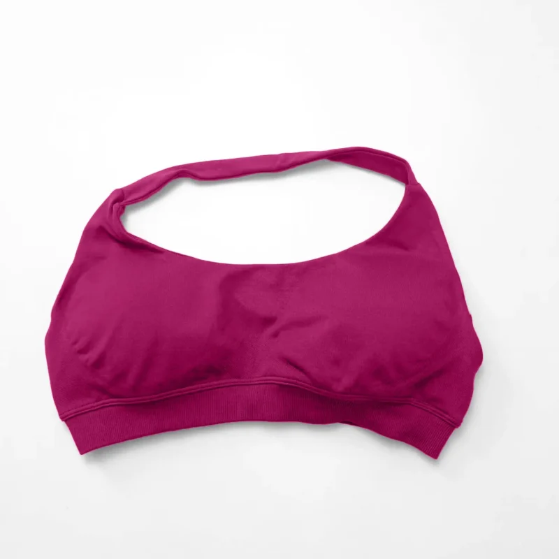 Bezszywowy biustonosz sportowy typu halter