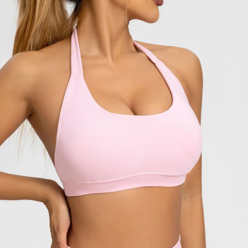 Bezszywowy biustonosz sportowy typu halter