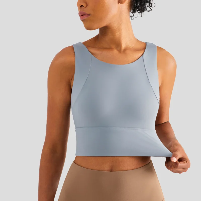 Kompresyjny crop top sportowy z wycięciem