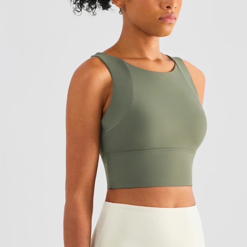 Kompresyjny crop top sportowy z wycięciem