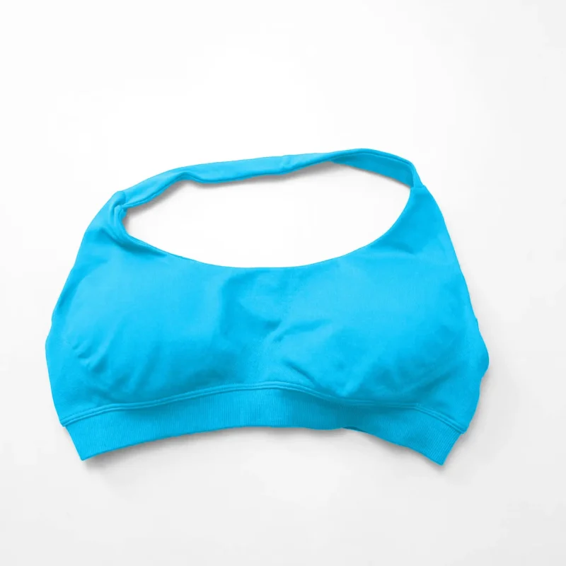 Bezszywowy biustonosz sportowy typu halter