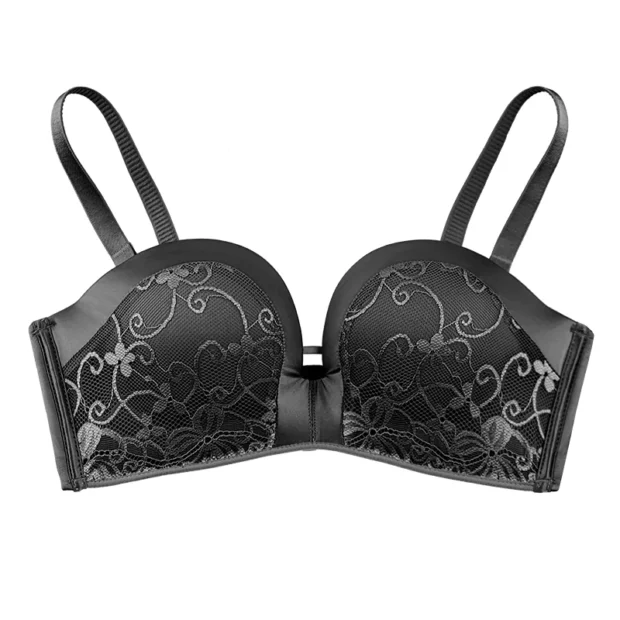 Koronkowy biustonosz bez ramiączek typu bralette push up