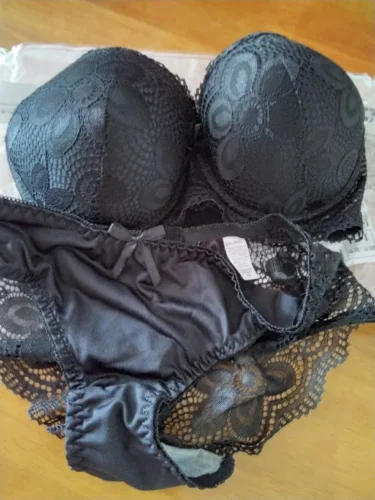 Koronkowy komplet bielizny push-up z kwiatowym motywem photo review