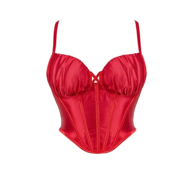 Top gorsetowy z usztywnianymi miseczkami i detalem 'X'