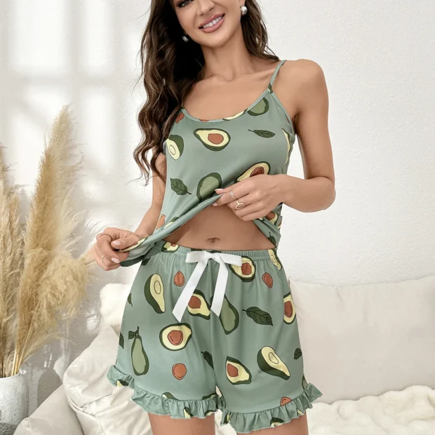 Dwuczęściowy komplet piżamowy z nadrukiem