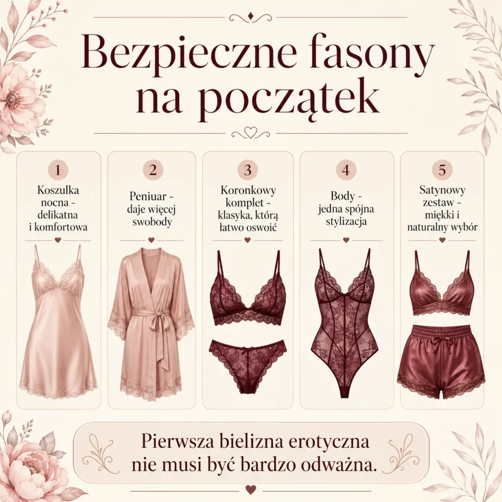 Pierwsza bielizna erotyczna - bezpieczne fasony dla początkujących 1 jakie są bezpieczne fasony na początek w przypadku bielizny erotycznej?