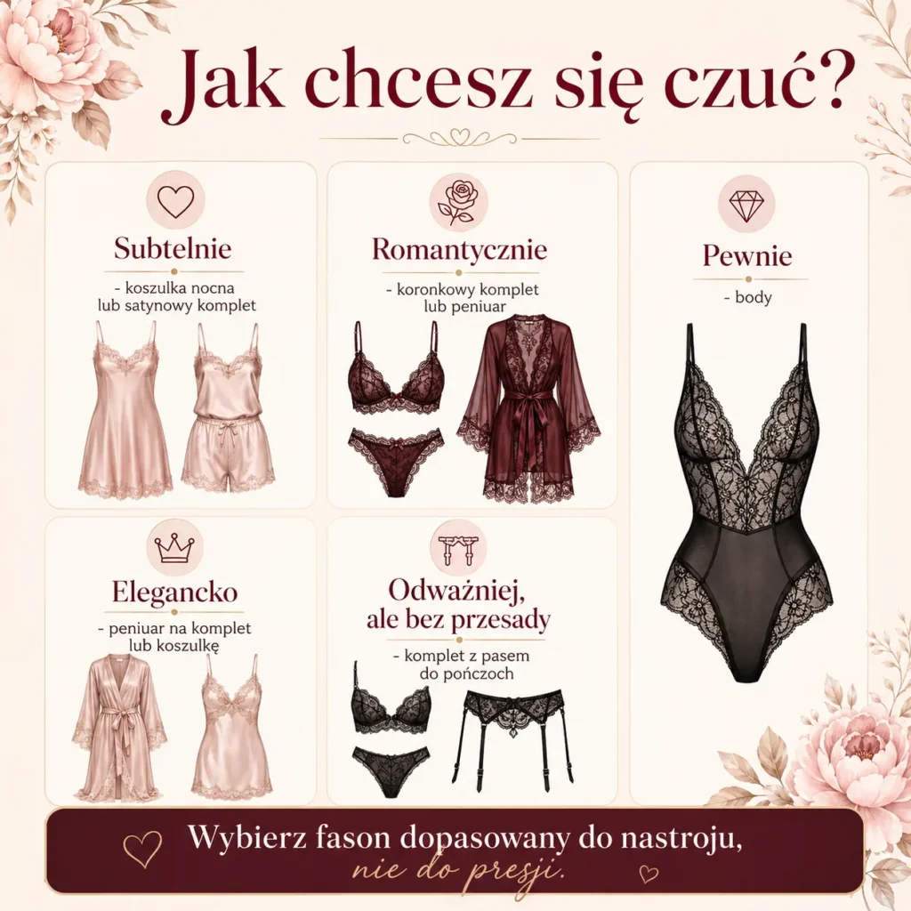 Pierwsza bielizna erotyczna - bezpieczne fasony dla początkujących 2 Wybierz fason dopasowany do nastroju, wszystko zależy jak chcesz się czuć.