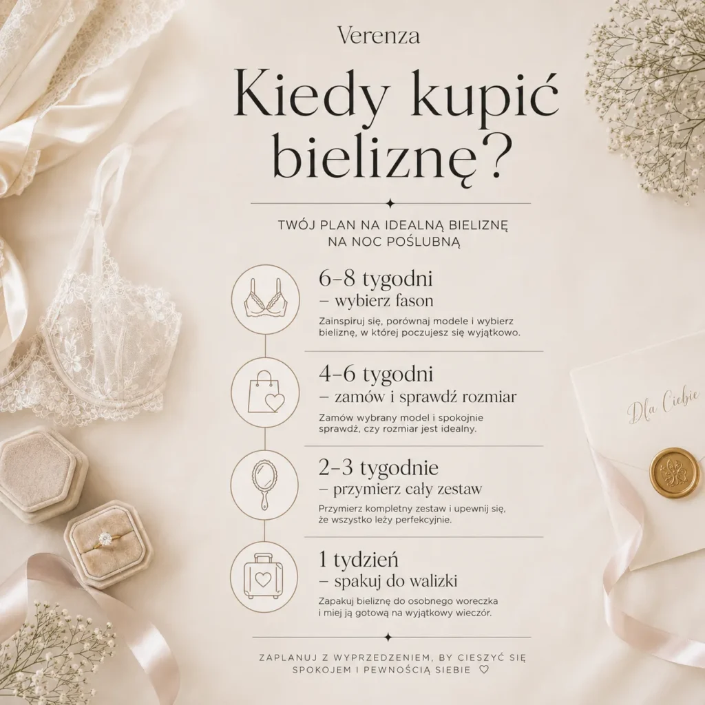 Checklista zakupu bielizny na noc poślubną przed ślubem
